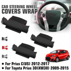 Pu Läder Bil Styrning Hjul Omslag Covers Slå In För Toyota Prius 30 Xw30 2009 2010 2011 2012 2015 För Prius