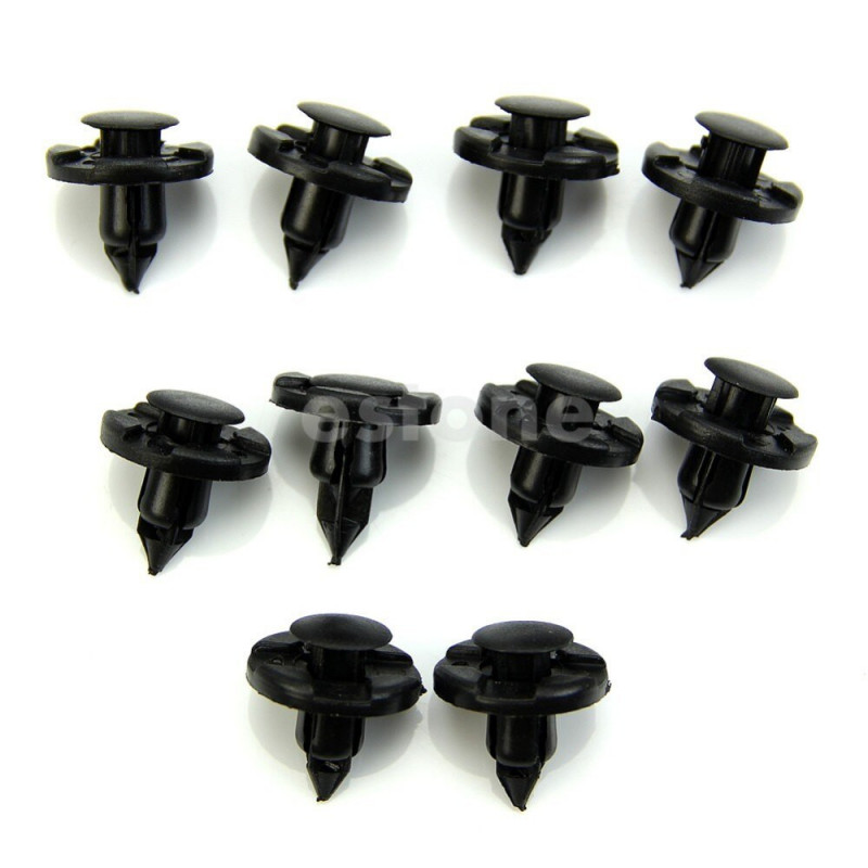 10 St Nylon Trimma Styrelse Panel Hållare Clips Nit Fasteners Svart För Toyota