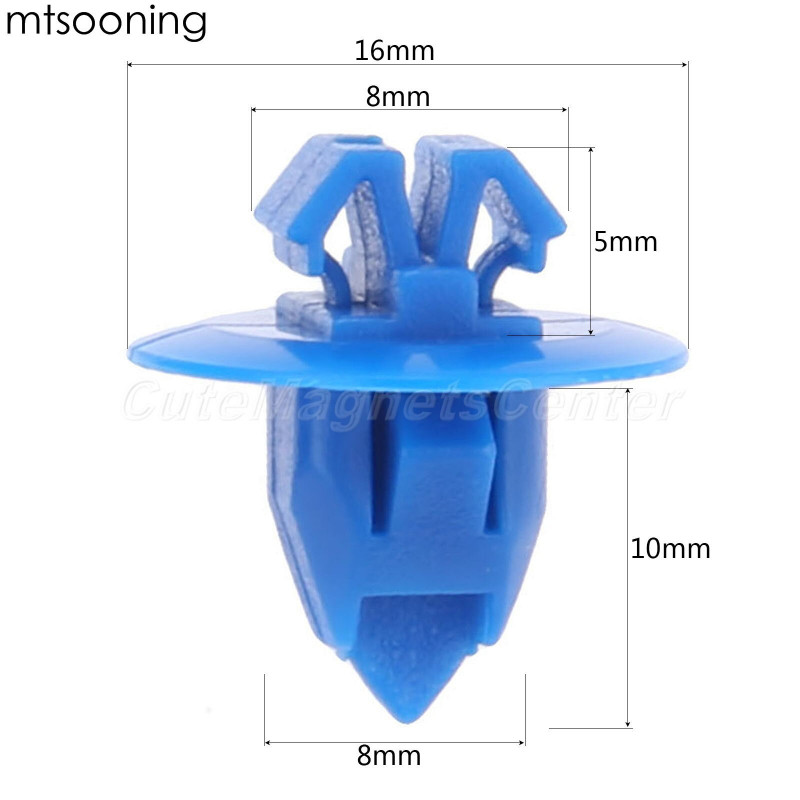 50st 8mm Hål D126 Bil Fästanordning Vakt Styrelse Skydda Hållare Skjuta På Typ Nylon Nitar Clips För Toyota