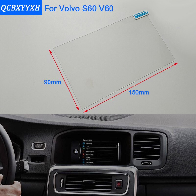 Bil Styling 7 Tum Gps Navigering Skärm Stål Glas Skyddande Filma För Volvo V60 S60 Kontrollera Av Lcd Skärm