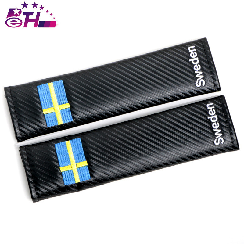 2pcs Bil Sittplats Bälte Axel Beskyddare Omslag Fall För Volvo Toyota Vw Audi Opel Sittplats Renault Kol Fiber