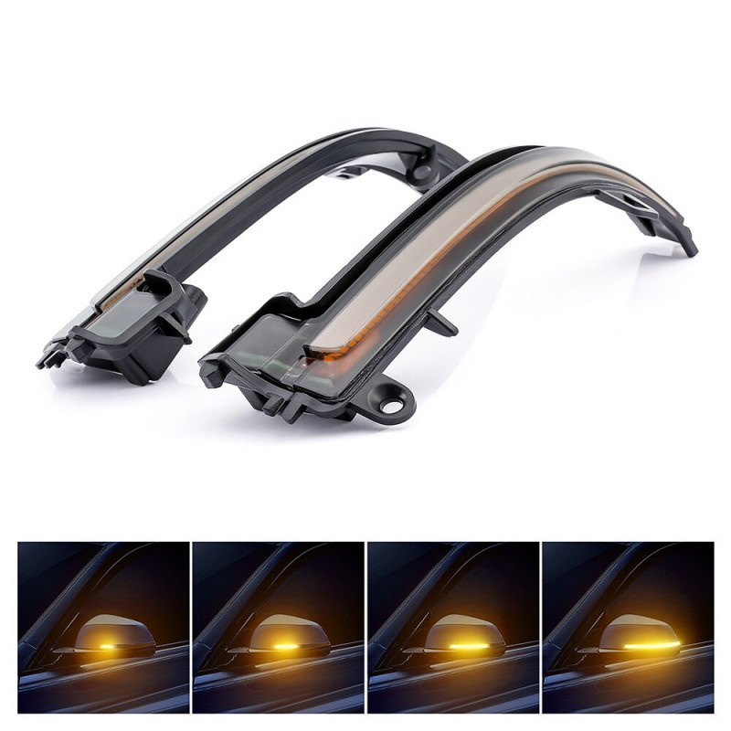 2pcs Dynamisk Blinker Led Sväng Signal För Bmw 1 2 3 4 Serier X1 I3 Rökt Sida Spegel Sekventiell Blinka Sväng