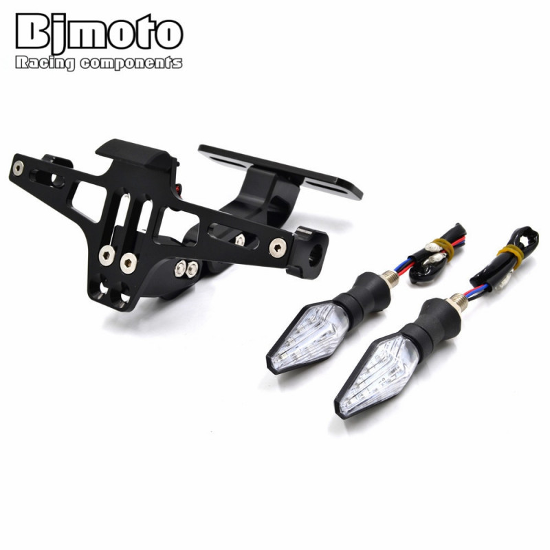 Bjmoto Universell Motorcykel Cnc Licens Tallrik Ram Licens Hållare Motor Siffra Tallrik Hållare För Yamaha Kawasaki