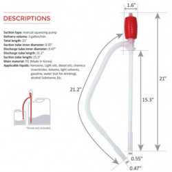 Universell Bil Bränsle Manuell Sifon Pump Manuell Hand Sifon Pump Olja Bensin Bensin Bränsle Flytande Överföra