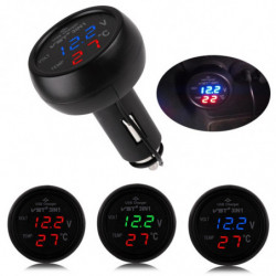 Universell Bil Volt 3 I 1 Bil Termometer Digital Led Ljus Visa Bil Usb Laddare 12v 24v För Mobil Telefon