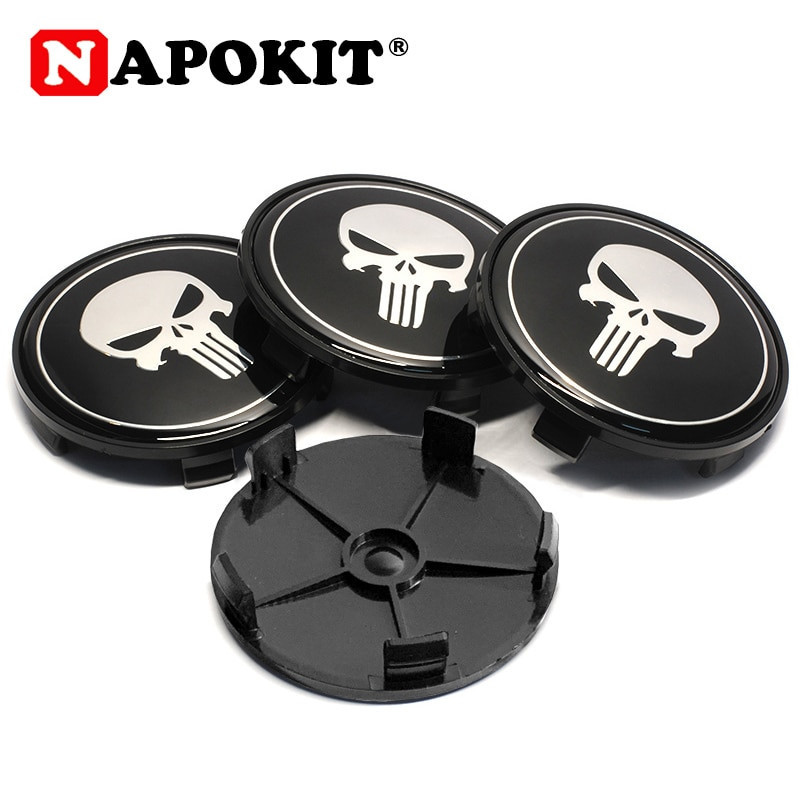 4pack Massa 68mm Aluminium Bling Harts Skalle Logotyp Och 5 Stift Plast Caps Bil Fälg Hjul Centrum Nav Keps Omslag