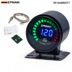 Epman Tävlings 2 Tum 52mm Rökt Digital Färg Analog Led Uttömma Gas Temperatur Ext Mätare Med Sensor För Bmw