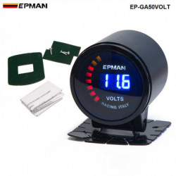 Epman Tävlings 2 Tum 52mm Rökt Digital Färg Analog Digital Spänning Volt Meter Mätare Med Konsol För Bmw