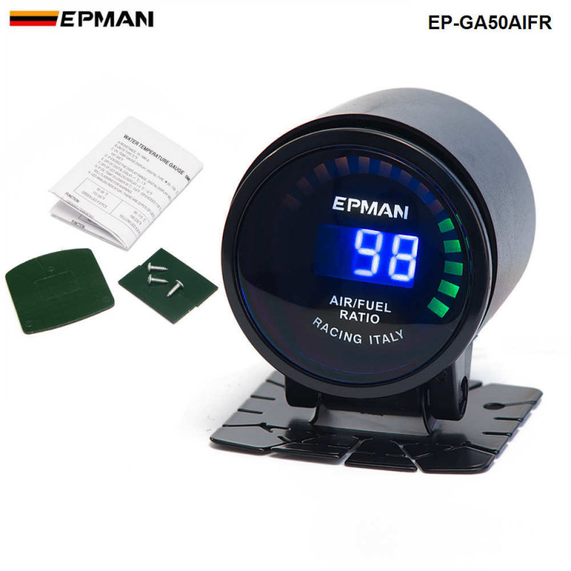 Epman Tävlings 2 Tum 52mm Digital Färg Analog Led Luft Bränsle Förhållande Övervaka Tävlings Mätare För