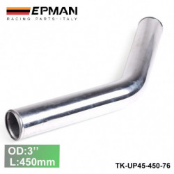 2pcs Enhet 76mm 3 Tum 45 Grad L450 Mm Aluminium Turbo Inter Rör Hetero Rör Rör För Bmw 525i Epup4545076