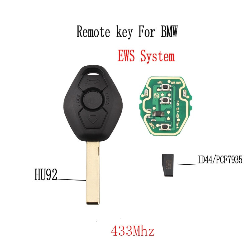 433mhz Avlägsen Nyckel För Bmw Ews Systemet X3 X5 Z3 Z4 1 3 5 7 Serier För Bmw E36 E38 E39 E46 E53 E60 E61 E63