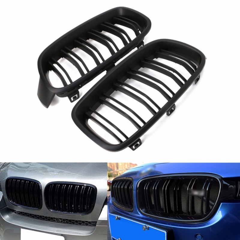 1 Par Glans Svart Matte Svart Främre Grill Njure För Bmw 3series F30 F31 F35 2012 Bil Styling