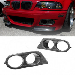 Par Bil Dimma Ljus Covers Omge Luft Kanal För Bmw E46 M3 20012006 Kol Fiber Glansig Svart