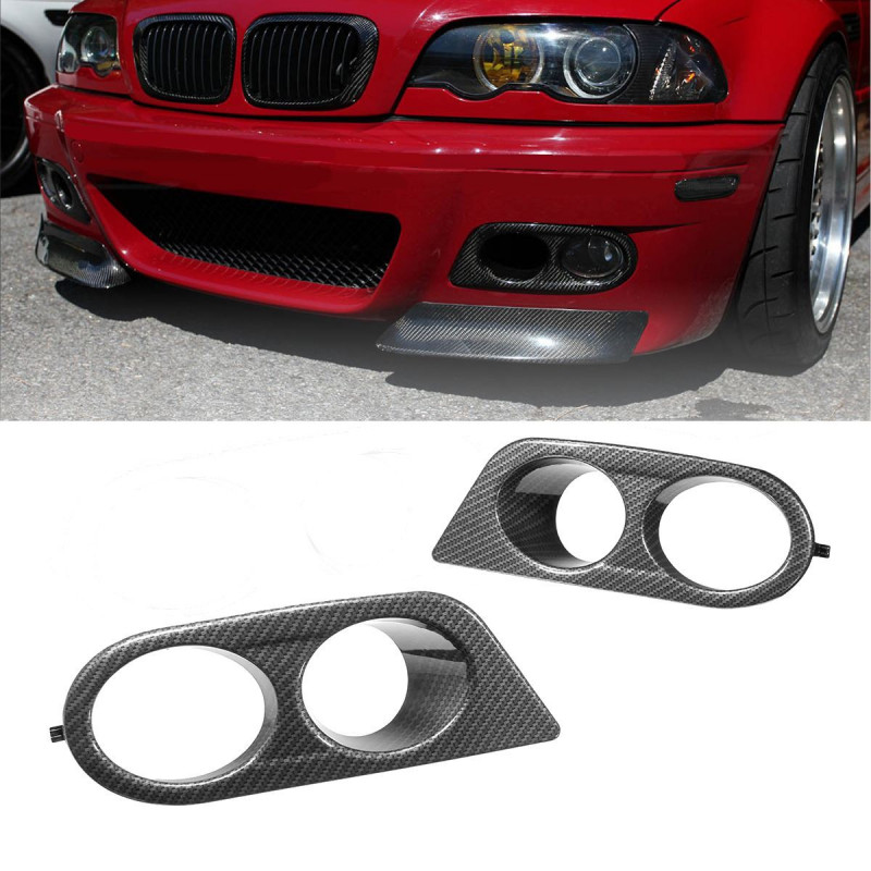 Par Bil Dimma Ljus Covers Omge Luft Kanal För Bmw E46 M3 20012006 Kol Fiber Glansig Svart