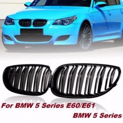 Par Glans Matte Svart Bil Främre Sport Grill Njure Galler Grill För Bmw 5 Serier M5 E60 E61 2003 2004 2005 2006