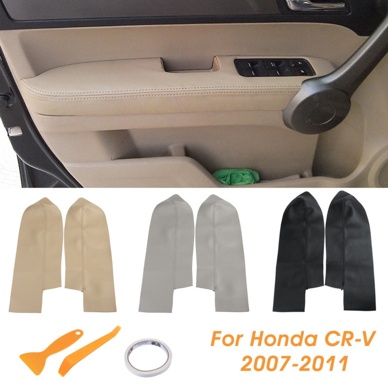 Par Bil Läder Främre Dörr Paneler Armstöd Omslag För Honda Crv 2007 2008 2009 2010 2011 2012 Svart Beige Grå