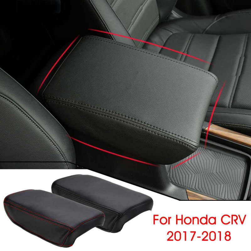 Bil Armstöd Låda Omslag Microfiber Läder Centrum Trösta Lock Skydd För Honda Crv