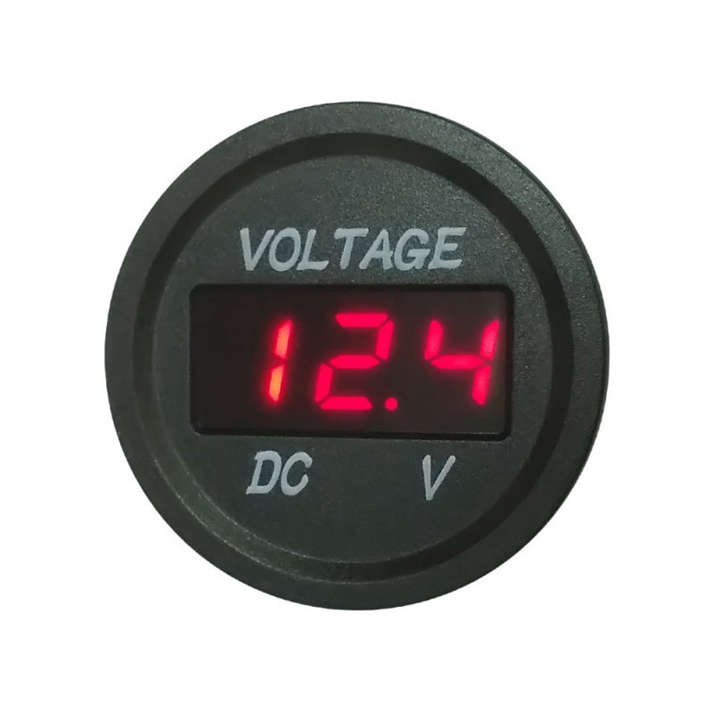 Inmatning Dc 12v24v Led Visa Vattentät Motorcykel Volt Mätare Spänning Meter Led Digital Volt För Motorcykel