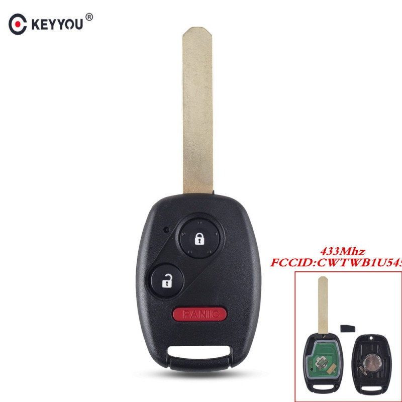 Keyyou För Honda Pilot 2005 2006 2007 2008 Cwtwbiu545 Id46 Chip Avlägsen Bil Nyckel Fob 433mhz 3 3 1 Knappar