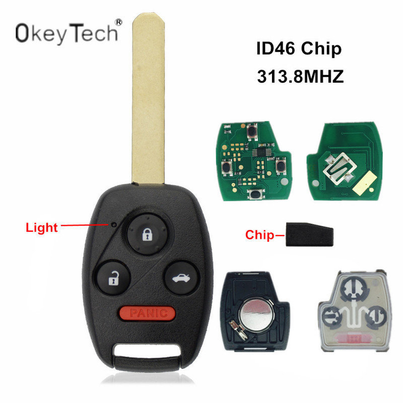 Okeytech 4 Knappar Avlägsen Bil Nyckel För Honda 313mhz Chip Id46 7961 För Honda Medborgerlig 20062011 Bevilja