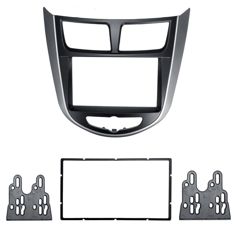 2 Dins Bil Centrum Stereo Audio Radio Dvd Gps Tallrik Panel Ram Fascias Ersättning För Hyundai I25 För Accent