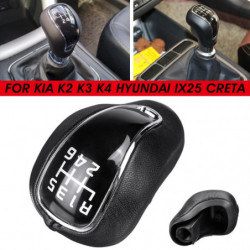 6 Hastighet Pu Läder Bil Mt Redskap Flytta Knopp Spak Pinne Shifter Knopp För Kia K2 K3 K4 Sportage För Hyundai