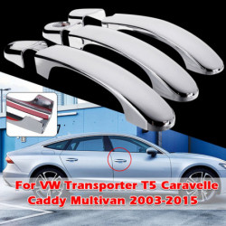 6x Krom 3 Dörr Hantera Omslag Trimma Uppsättning För Vw Transporter T5 Caravelle Caddie Multivan 0309