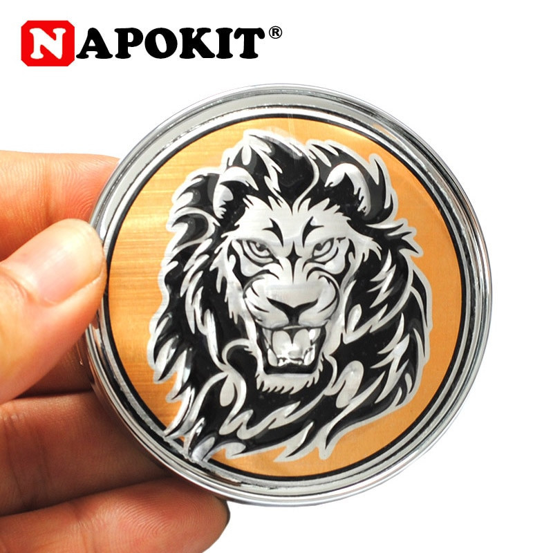 4pack 60mm 3d Aluminium Lion Huvud Logotyp Bil Hjul Centrum Caps Nav Keps För Lada Toyota Nissan Hyundai Kia Chevrolet