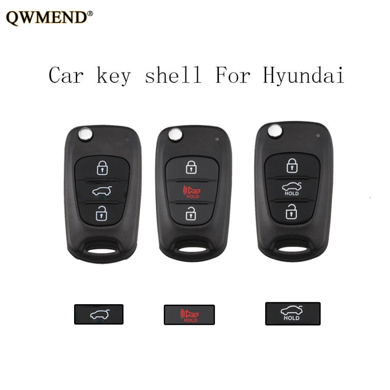 Qwmend 3buttons Flip Bil Avlägsen Nyckel Skal För Hyundai Verna I30 Ix35 2008 2009 2010 2011 2012 Nyckel Fall