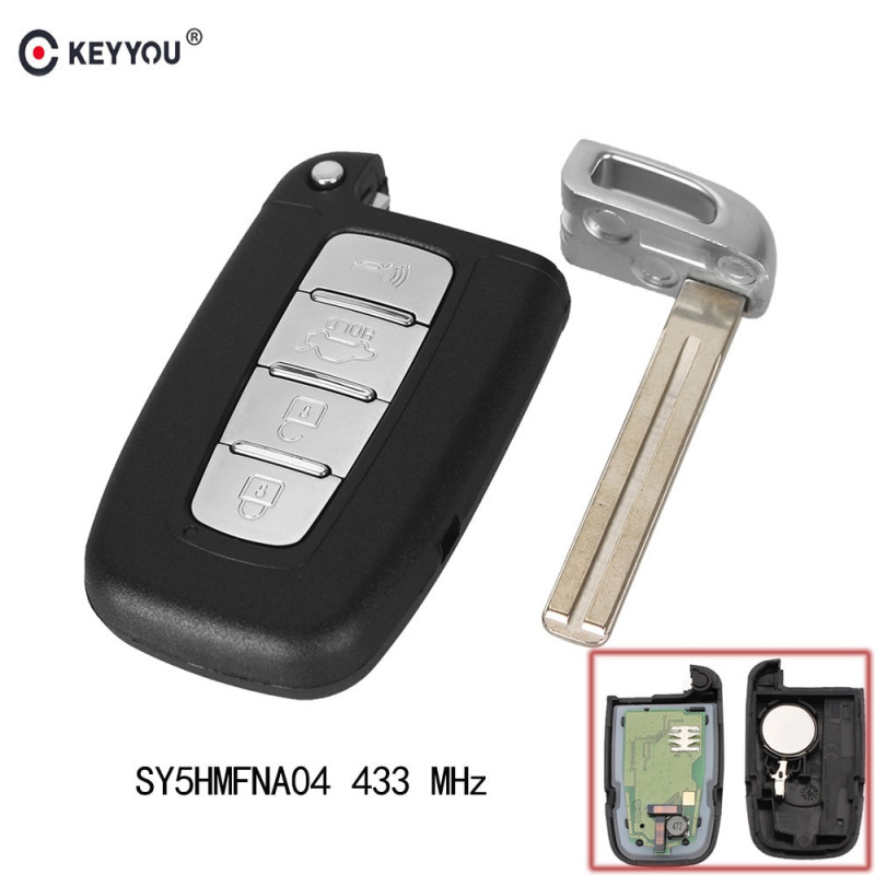 Keyyou Smart Avlägsen Kontrollera Nyckel Keyless Inträde Fob 4 Knapp 433mhz Med Id46 Chip För Hyundai I30 Ix35