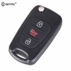 Keyyou 10x 3 Knappar Flip Hopfällbar Avlägsen Nyckel Skal För Hyundai Kia Själ Bil Keys Tom Fall Omslag