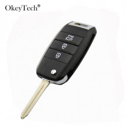 Okeytech 3 Knapp Flip Hopfällbar Bil Nyckel Skal För Kia K2 K3 K5 Rio 3 Hyundai Avante Avlägsen Ersättning