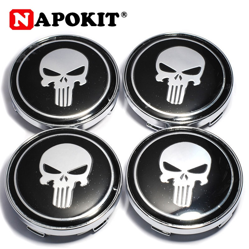 4pack Massa 60mm Utanför Diameter Skalle Bil Bil Hjul Centrum Caps Bricka Nav Keps Emblem För Mazda Renault Bmw