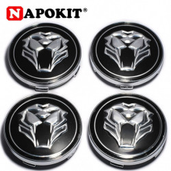 4pack 60mm 3d Tiger Huvud Bil Hjul Centrum Nav Keps Emblem För Bmw Volkswagen Audi Hyundai Mazda Toyota Bil Hjul