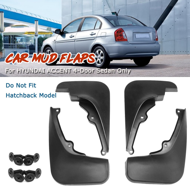 För Hyundai Accent 2006 2007 2008 2009 2010 Bil Lera Klaffar Främre Bak Fender Flares Stänk Vakter Bil Stänkskärmar