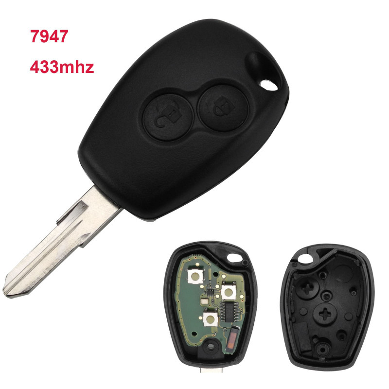 Jingyuqin Bil Nyckel Pcf7946 Pcf7947 433mhz Chip Id48 För Renault Megane Modus Clio Kangoo Logan Sandero Duster