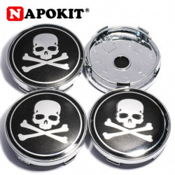 4pack 60mm Skalle Logotyp Bil Emblem Hjul Centrum Nav Caps Bricka Omslag Sticker För Mazda Renault Chevrolet Honda