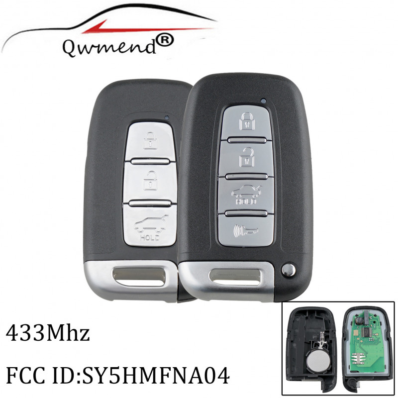 Qwmend 3 4 Knappar Smart Avlägsen Nyckel Keyless 433mhz För Kia Sy5hmfna04 För Kia Forte Själ Rio Borrego Sorento