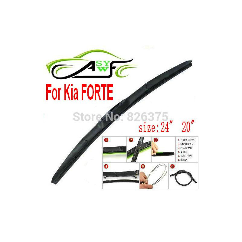 Bil Torkare Blad För Kia Forte Storlek 24 Tum 20 Tum Mjuk Sudd Vindskydd Torkare Blad 2pcs Par Deflektor Fönster