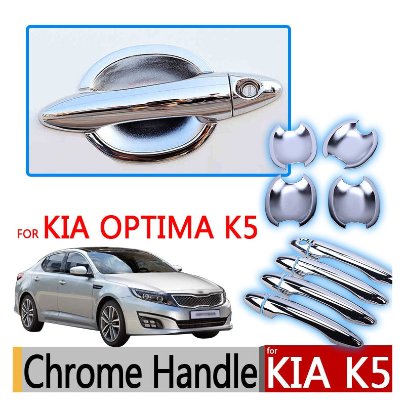 För Kia Optima K5 Krom Exteriör Dörr Handtag Covers 2010 2011 2012 2013 2014 2015 Tillbehör Klistermärken