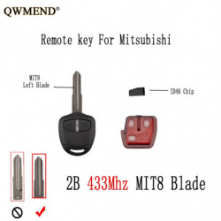 Qwmend 2buttons 433mhz Bil Avlägsen Nyckel Fob För Mitsubishi L200 Shogun Pajero Triton 2006present Keys Id46