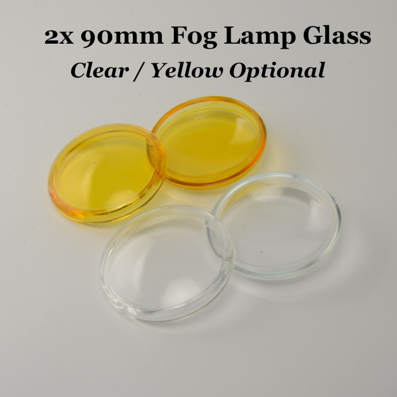 2pcs 90 Mm Bil Främre Dimma Ljus Lampa Dimljus Tempererad Glas Omslag Skugga Keps Hoods För Renault För Mitsubishi