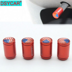 Dsycar 4pack Massa Usa Flagga Bil Moto Cykel Däck Hjul Ventil Caps Damm Covers Bil Styling För Fiat Audi Vadställe