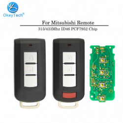 Okeytech För Mitsubishi Främling Smart Avlägsen Nyckel 315 433mhz Id46 Pcf7952 Chip Med Nödsituation Tom Blad