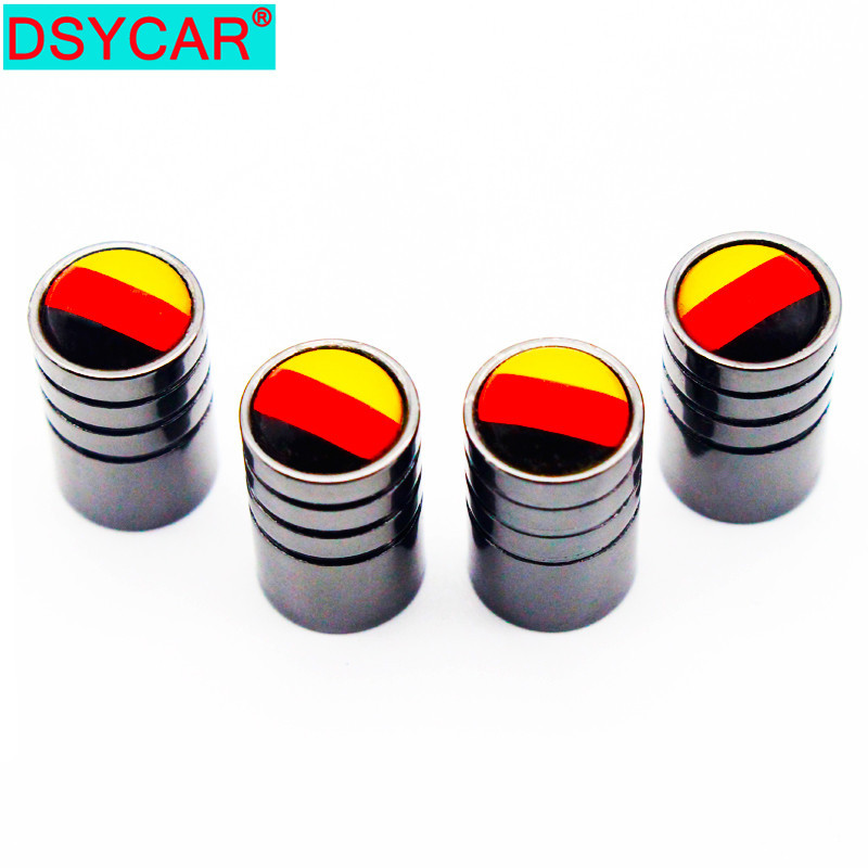 Dsycar 4pack Massa Tysk Flagga Cykel Moto Bil Ventil Keps Däck Wheels Damm Covers Bil Styling För Fiat Audi Vadställe