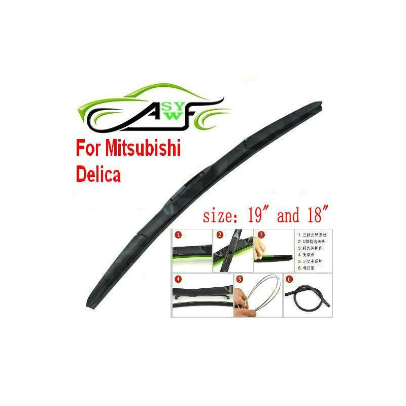 Bil Torkare Blad För Mitsubishi Delica Storlek 18 Tum 19 Tum Mjuk Sudd Vindskydd Torkare Blad 2pcs Par