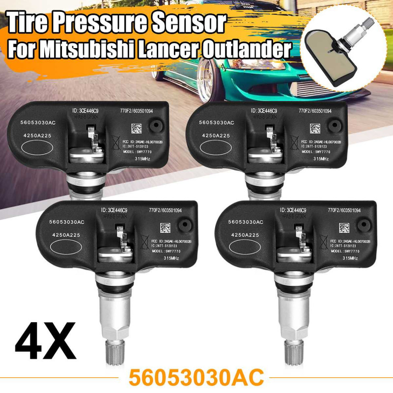 4pack 315 Mhz Tpm Däck Tryck Övervakning Sensor 56053030ab 56053030ac För Mitsubishi Lancer 20082010 Främling