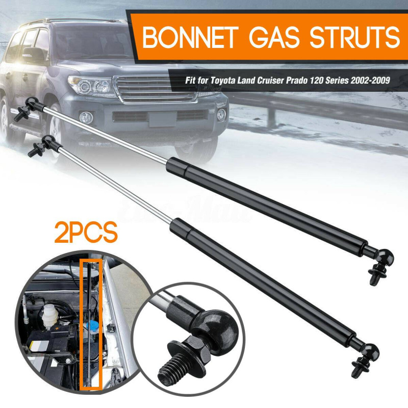 2pc Bil Huva Struts Hätta Gas Hiss Stöd Spjäll Passar För Toyota Land Cruiser Prado 120 Serier 20022009 475mm