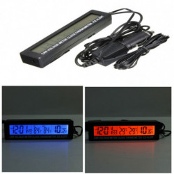 Bil Spänning Meter 12 24v Bil 3 I 1 Digital Lcd Klocka I Ut Temperatur Visa Termometer Bilstyling Batteri