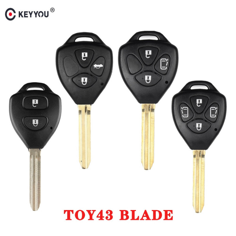 Keyyou 2 3 4 Knappar Avlägsen Bil Nyckel Fall Skal Fob För Toyota Camry Rav4 Yaris Prado Tarago Corolla Reiz